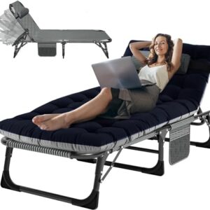 Heavy Duty Folding Camping Cot with Mattress - Portable 1200D Polyester Guest Bed for Outdoor & Indoor Use