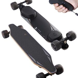 WOWGO 2S MAX electric skateboard with dual 550W hub motors, 29 MPH top speed, 105mm honeycomb wheels, and 14-mile range. Features a durable 8-layer maple deck and high-capacity battery for optimal performance and comfort.