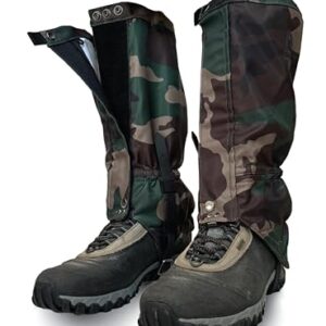 Pike Trail Waterproof Adjustable Leg Gaiters – Ideal for hiking, hunting, and snowshoeing. Features durable polyester construction, metal buckles, and comes with a carry bag for easy storage.