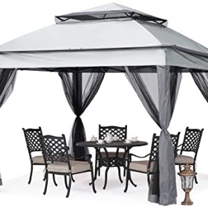 Patio Gazebo Pop-Up with Mesh Walls – Spacious 11x11 Outdoor Canopy Featuring UV Protection, Ventilation, and Durable Design for Events and Gatherings