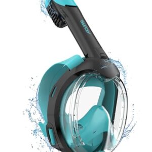 "ACURE Kids Full Face Snorkel Mask - Features anti-fog, dry top snorkeling gear with an easy breathing system, panoramic view, and adjustable fit for children ages 3-8.