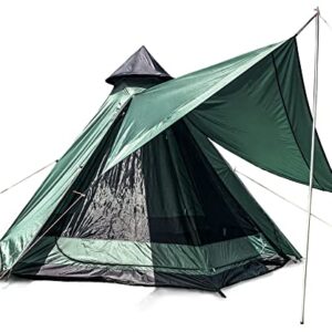 2-4 person camping tent set up in a scenic outdoor location, showcasing its spacious interior and waterproof design, perfect for family camping trips and outdoor events.
