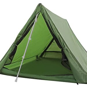 Underwood Aggregator 2-Person Trekking Pole Tent set up in a forest, showcasing its lightweight design