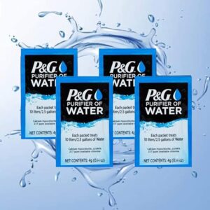 Compact P&G Water Purifier Packets for Emergency and Travel Use, Treats 2.5 Gallons of Water, Removes 99.9999% of Bacteria and 99.99% of Viruses, Pack of 4