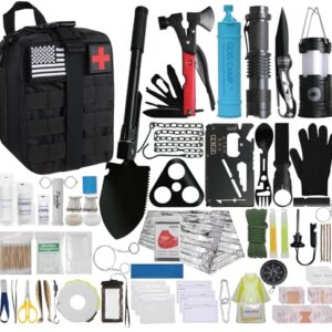 290-Piece Survival Kit in Waterproof Camo Bag - Comprehensive Emergency Gear for Outdoor Adventures and Home Use
