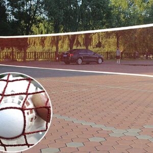 Portable 20 FT sports net for badminton, tennis, volleyball, and more. Ideal for outdoor and indoor use, this versatile net comes with a carrying bag for easy transport and storage. Perfect for backyard games, beach outings, and schoolyard activities. Weatherproof construction ensures durability in various conditions.