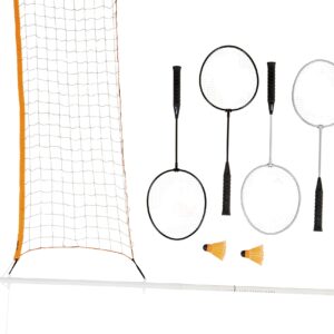Triumph 4-Player Badminton Game Set - Includes 18' Net, Steel Rackets, and Nylon Shuttlecocks for Outdoor Fun