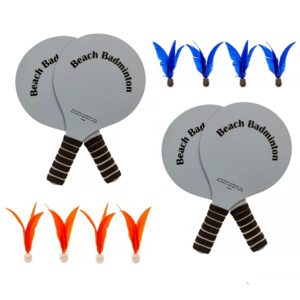 KOVOT Badminton Game Set with 4 Rackets, 8 Birdies, and 2 Travel Bags - Ideal for Outdoor Fun in the Backyard or Beach