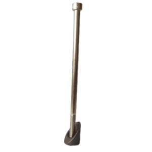 Durable 22.2mm stem adapter bolt and wedge in silver, designed for road and city bicycles, made from high-quality steel.
